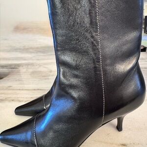 Vintage Anne Klein Black Leather Women's Boots